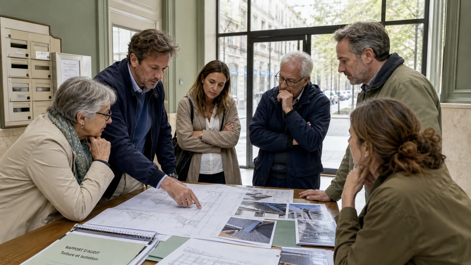 Réunion de copropriétaires consacrée à la rénovation énergétique d’un immeuble à Bruxelles