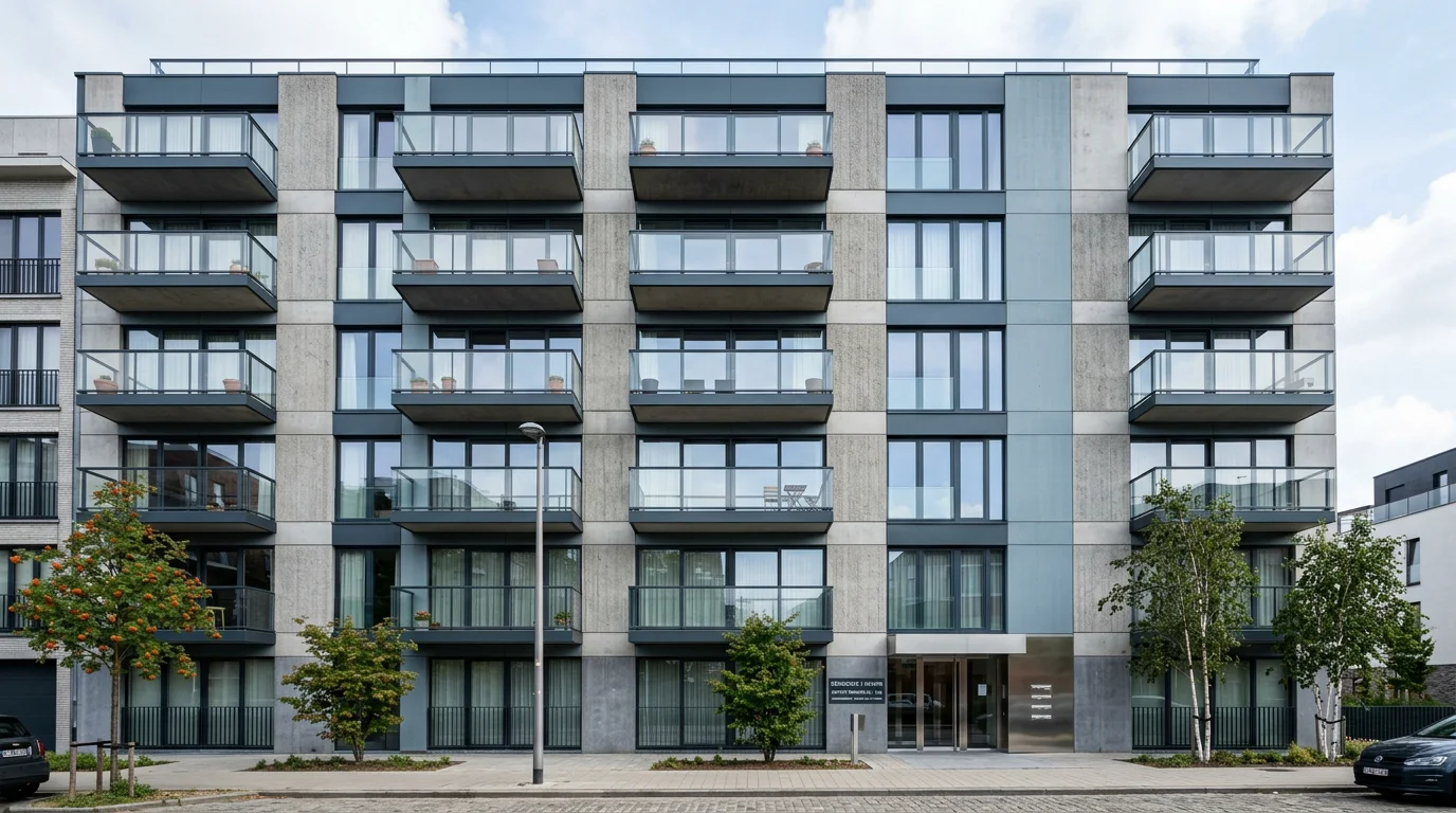 Immeuble à appartements moderne à Bruxelles soumis à la copropriété