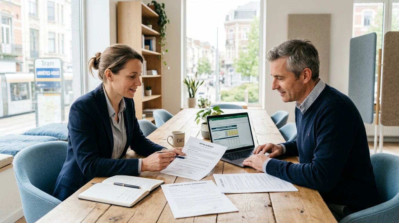Copropriétaires consultant les documents de gestion de leur immeuble